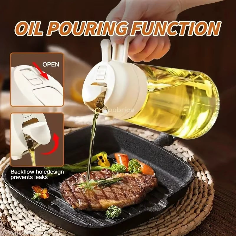 2-In-1 Olive Oil Sprayer & Dispenser - Portion-Control Spray Bottle