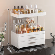 2 Drawers Makeup Organizer - 4 Tier Bathroom Organizers And Storage, Versatile Perfume Vanity Organizer, Ideal For Cosmetic, Large Skincare, Face Mask, Office Supplies