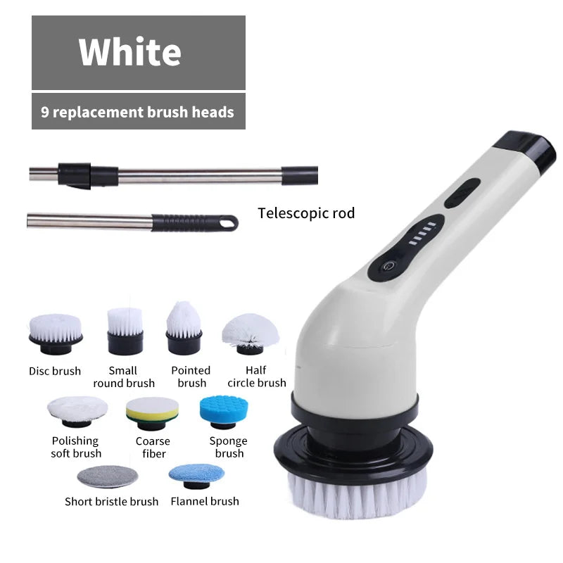 9-In-1 Electric Spin Scrubber - Cordless Power Cleaning Brush Kit
