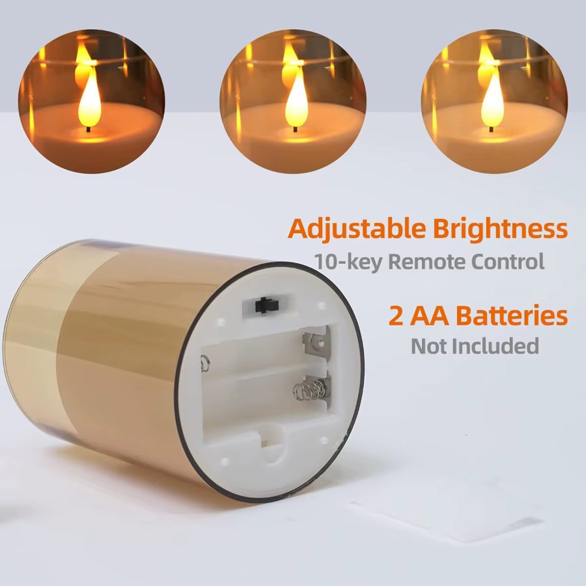 Flameless LED Glass Candle Set - Remote Control with Timer