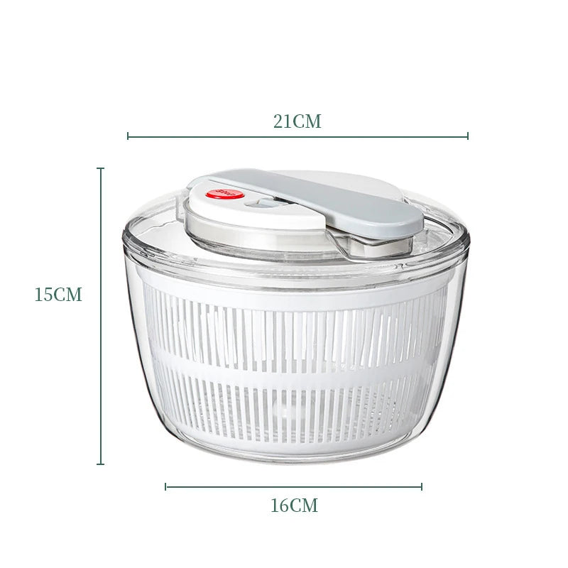 Household Salad Dryer Salad Spinner Vegetable Dehydrator Multi-Function Absorbent Basket Manual Vegetable Dryer Kitchen〔Cc11〕