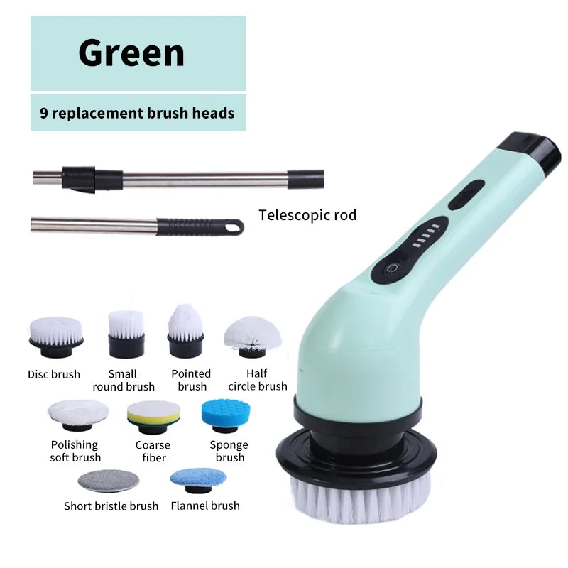 9-In-1 Electric Spin Scrubber - Cordless Power Cleaning Brush Kit