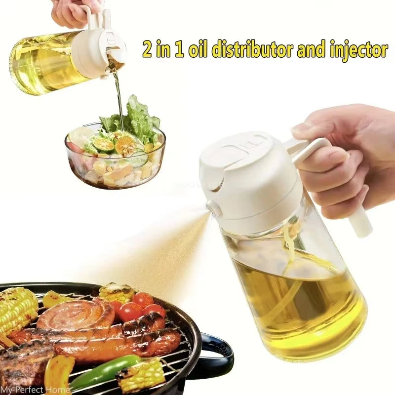 2-In-1 Olive Oil Sprayer & Dispenser - Portion-Control Spray Bottle
