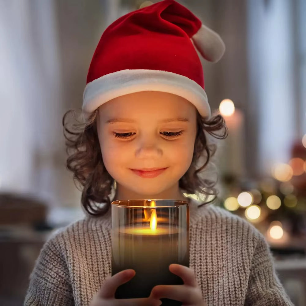 Flameless LED Glass Candle Set - Remote Control with Timer