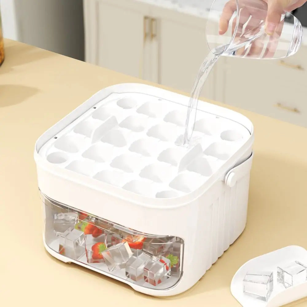 Ice maker tray filled with ice cubes