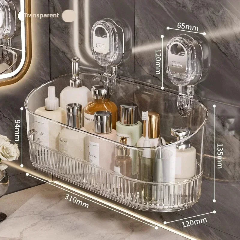 Rotating Suction Shower Shelf - No-Drill 1-Second Install Organizer