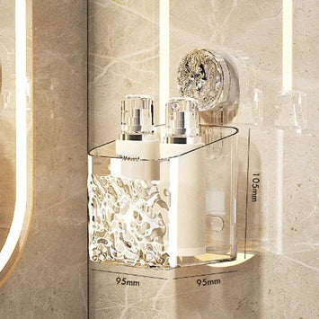 Rotating Suction Shower Shelf - No-Drill 1-Second Install Organizer