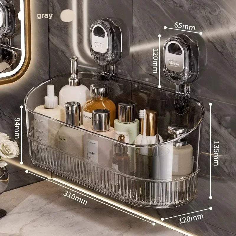 Rotating Suction Shower Shelf - No-Drill 1-Second Install Organizer