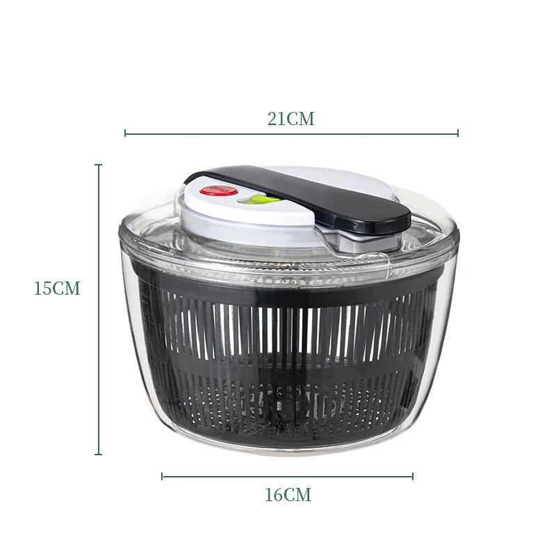 Household Salad Dryer Salad Spinner Vegetable Dehydrator Multi-Function Absorbent Basket Manual Vegetable Dryer Kitchen〔Cc11〕