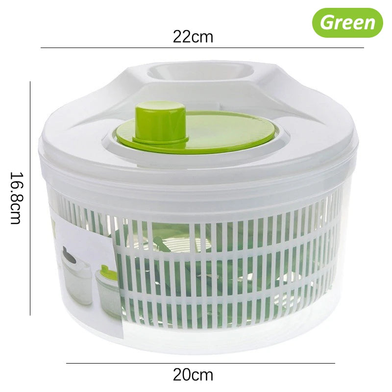 Household Salad Dryer Salad Spinner Vegetable Dehydrator Multi-Function Absorbent Basket Manual Vegetable Dryer Kitchen〔Cc11〕