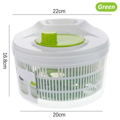 Salad Spinner with Drain Basket – One-Handed Pump Vegetable Washer & Dryer, 3.2 Qt