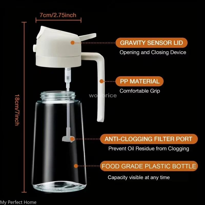 2-In-1 Olive Oil Sprayer & Dispenser - Portion-Control Spray Bottle
